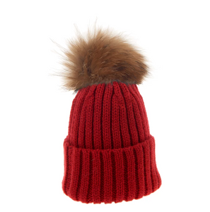 Bowtique London Neutral Pom Hat Red