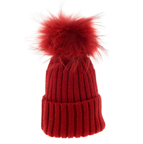 Bowtique London Matching Pom Hat Red