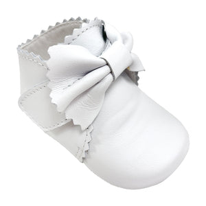 Borboleta Amelia Bow Leather Soft Sole Boot White