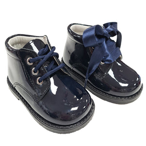 Andanines Unisex Patent Leather Boot Navy