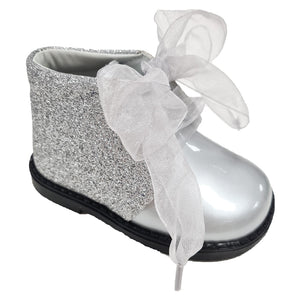 Andanines Patent Leather Glitter Boot Grey