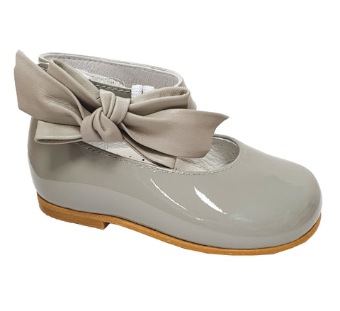 Andanines Patent Leather Ankle Strap Shoe Grey