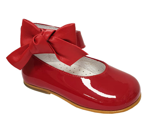 Andanines Patent Leather Ankle Strap Shoe Red