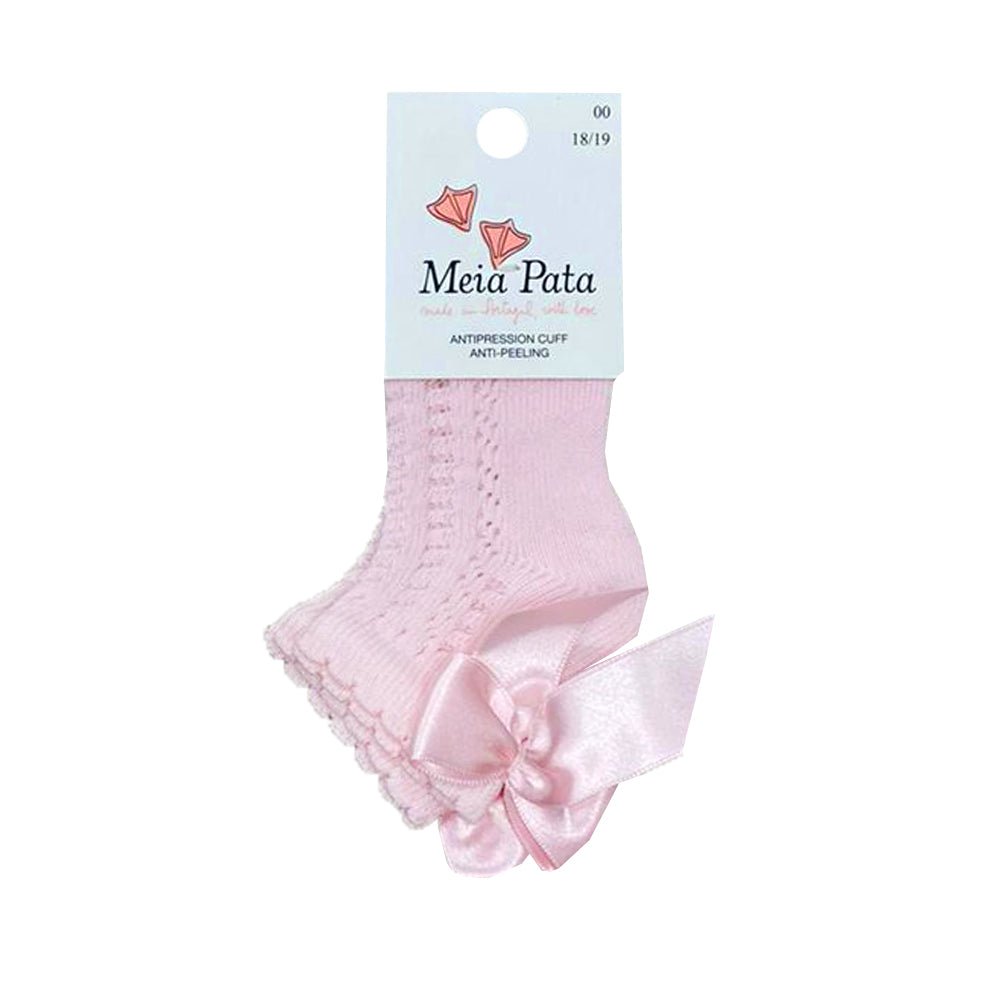 Meia Pata Ankle Bow Socks Pale Pink
