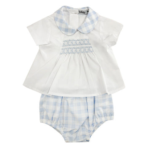 Babidu Check knicker Set Blue