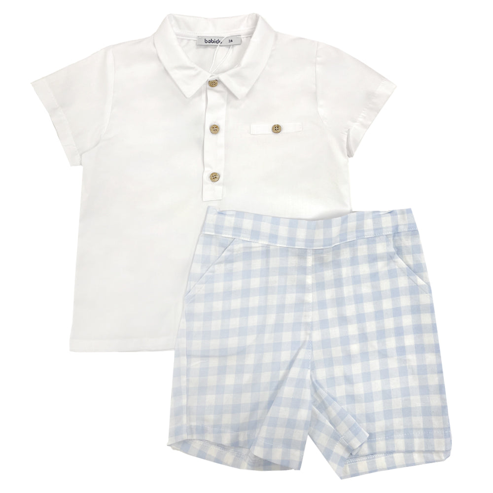 Babidu Check Shorts Set