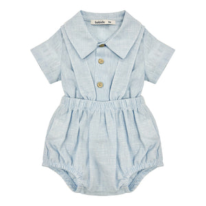 Babidu Check Dungaree Set Blue