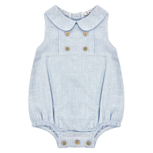 Babidu Check Romper Blue