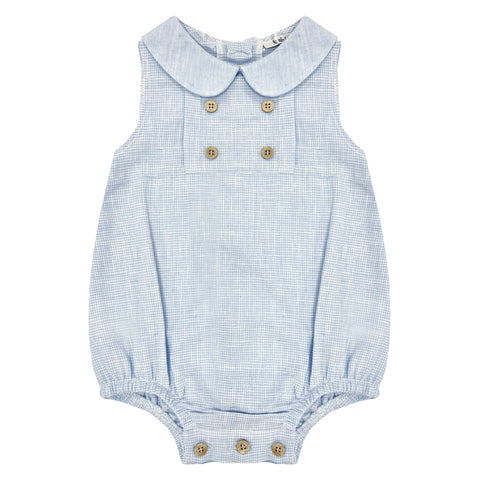 Babidu Check Romper Blue