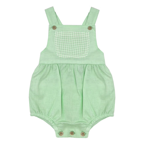 Babidu Check Pocket Romper Green