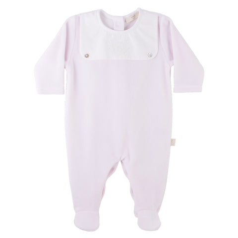 Baby Gi Cotton Bib Front Sleepsuit Pink
