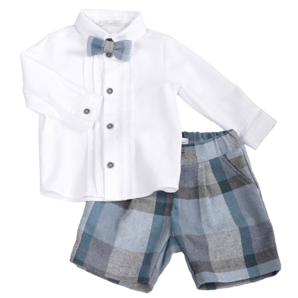 Barcellino Navy Check Shorts 4 Piece Outfit