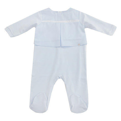 Purete Du Bebe Star Trim Sleepsuit Blue