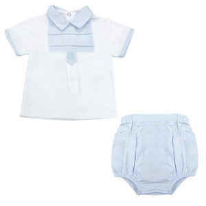 Pastels & Co Blue Stripe Polo Knickers Set