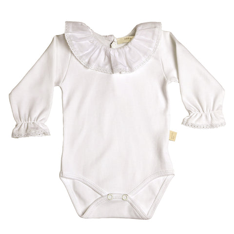 Baby Gi Frilly Collar and Sleeve Body Ivory