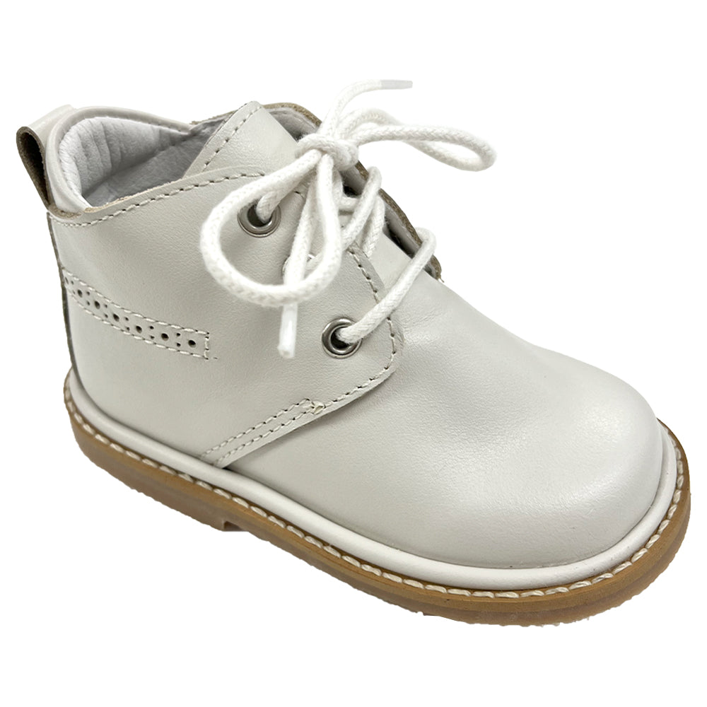 Borboleta Zachary Beige (Light Grey - Greige) Leather Lace Boots