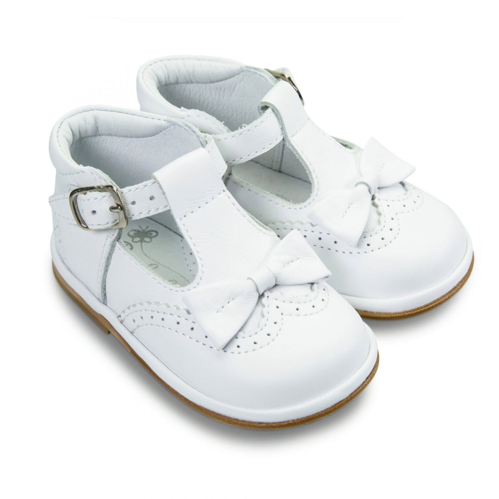 Borboleta Lidia T-bar Bow Shoe White