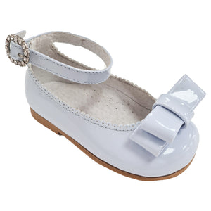 Pretty Originals Ankle Band Bow Patent Leather Pale Blue