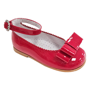 Pretty Originals Ankle Band Bow Patent Leather Red