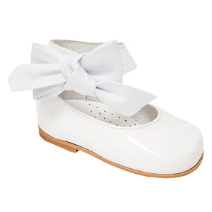 Andanines Patent Leather Ankle Strap Shoe White