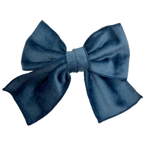 Phi Velvet Bow Navy