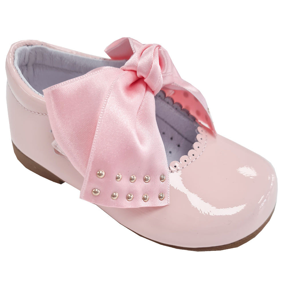 TNY Satin Bow Patent Leather Mary Jane Pink