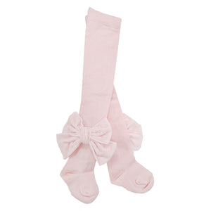 Meia Pata Velvet Bow Tights Pink