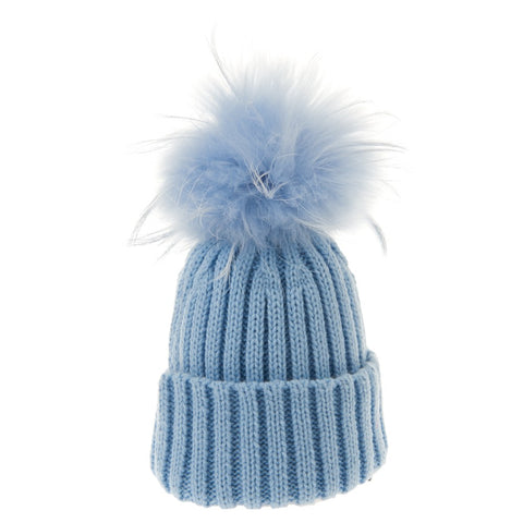 Bowtique London Matching Pom Hat Blue