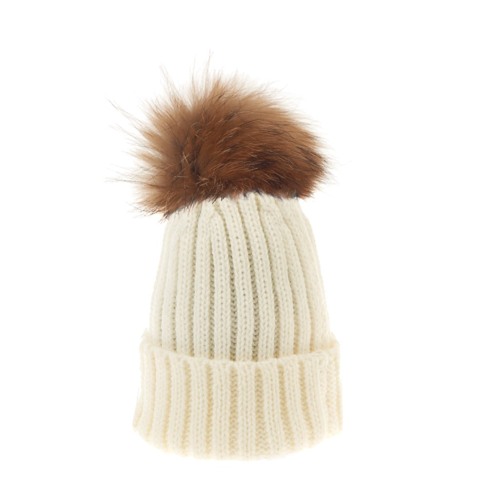 Bowtique London Neutral Pom Hat Cream