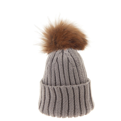 Bowtique London Neutral Pom Hat Light Grey