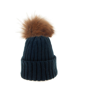 Bowtique London Neutral Pom Hat Navy