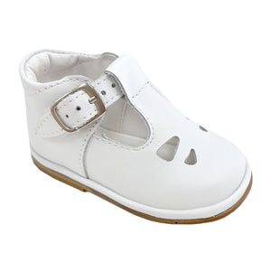 Borboleta Benicio White Leather t-bar