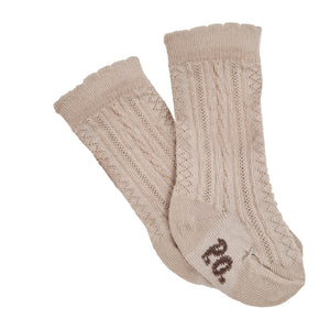 Pretty Originals Ribbed Knee High Socks Camel