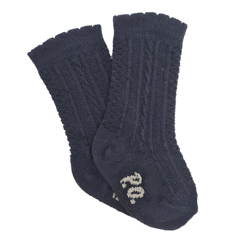 Pretty Originals Ribbed Knee High Socks Navy