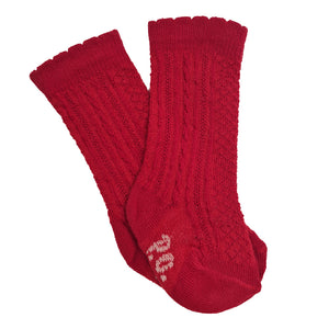 Pretty Originals Ribbed Knee High Socks Red