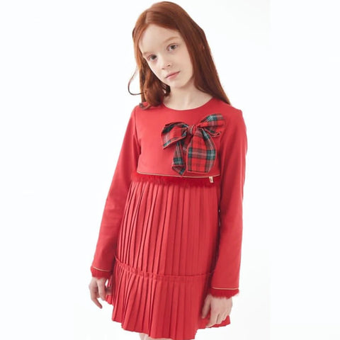 Carmen Vazquez Ricittos Tartan Bow Dress Red