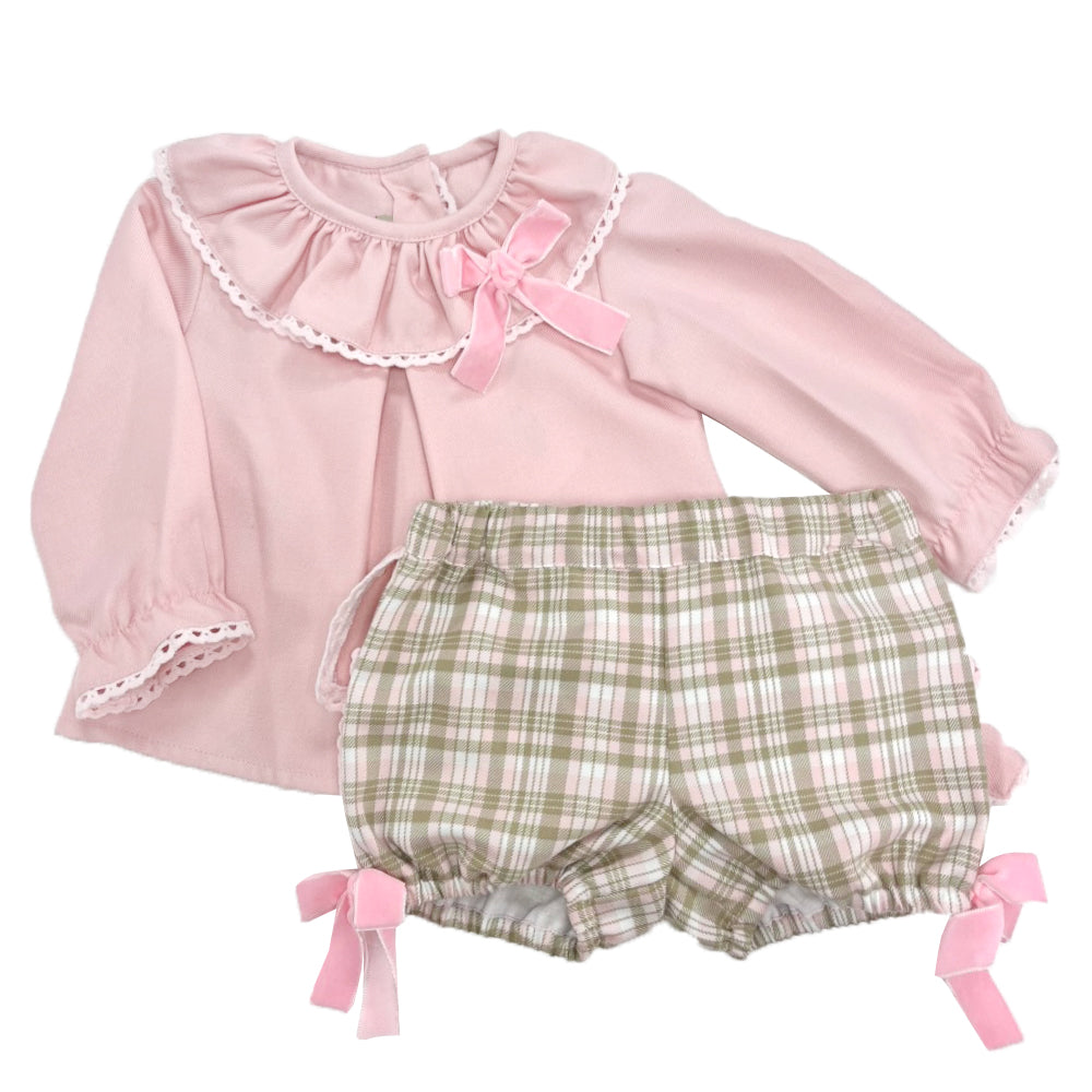 Carmen Vazquez Ricittos Tartan Knickers Set Pink