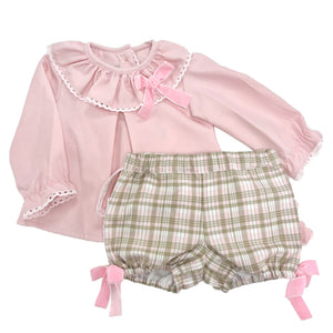 Carmen Vazquez Ricittos Tartan Knickers Set Pink