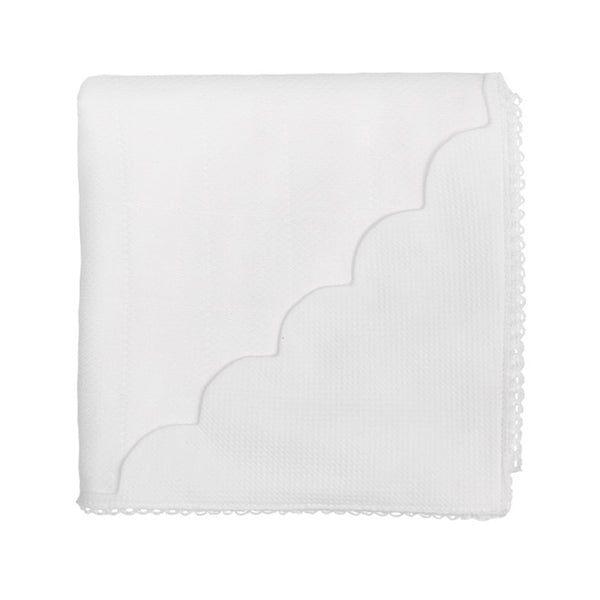 Baby Gi Cotton Scallop Blanket White