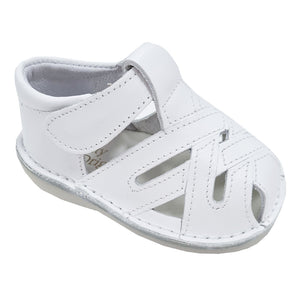 Pretty Originals Cross Detail Leather Sandal White