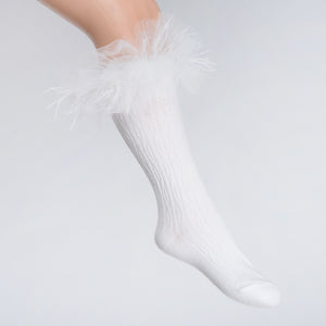 Daga Tu Tu Feather Socks White