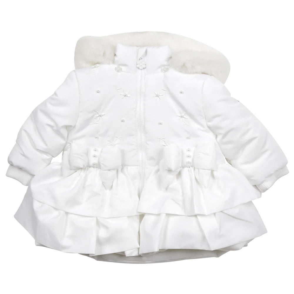 Mintini Flower Detail Coat White