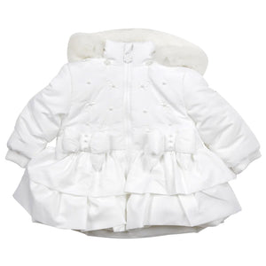 Mintini Flower Detail Coat White