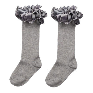Caramelo Frilly Knee Socks Grey