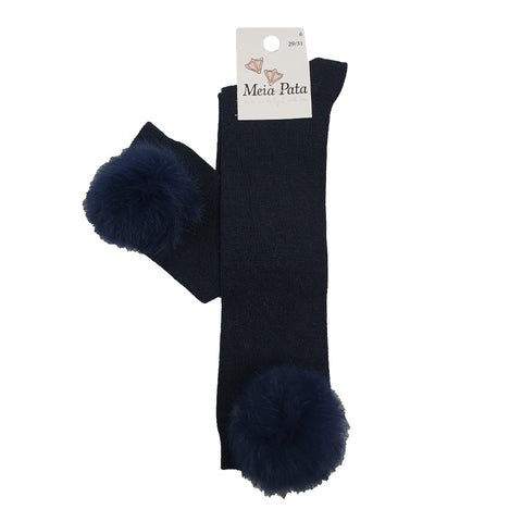 Meia Pata Fur Pom Pom Socks Navy