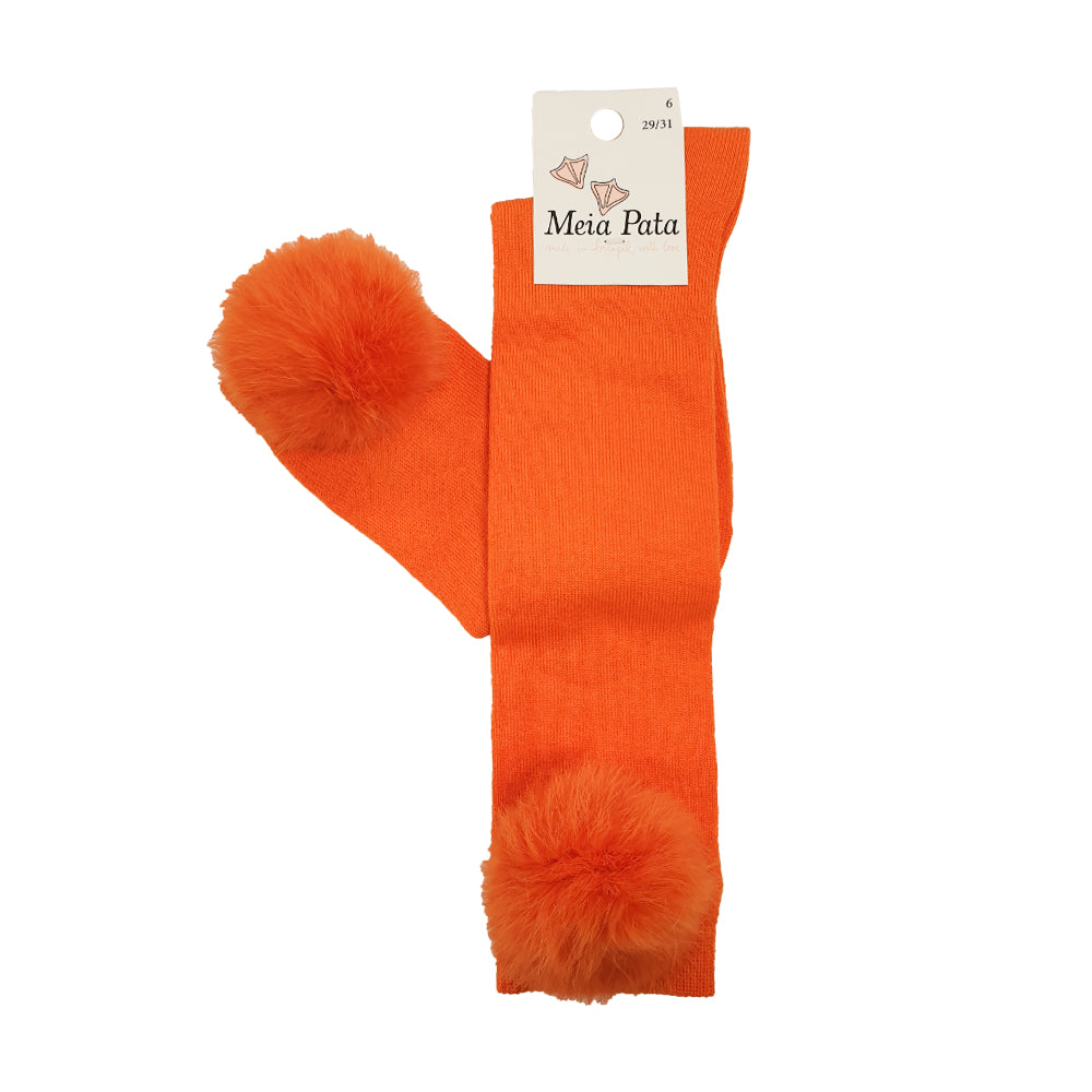 Meia Pata Fur Pom Pom Socks Orange