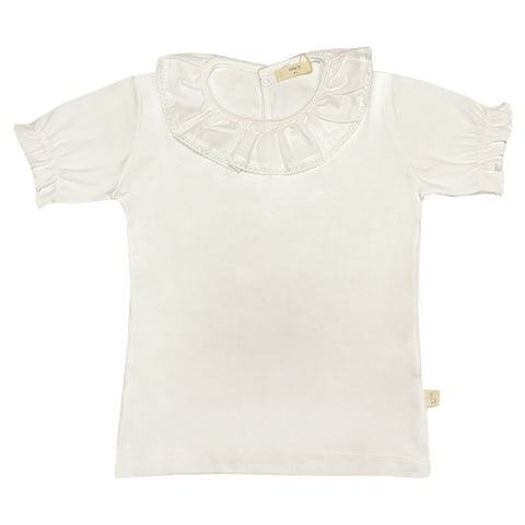 Baby Gi Cotton Frilly Collar T-shirt Cream
