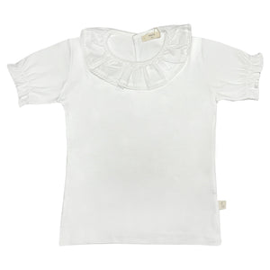Baby Gi Cotton Frilly Collar T-shirt White
