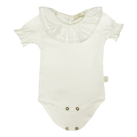 Baby Gi Cotton Frilly Collar Vest Cream