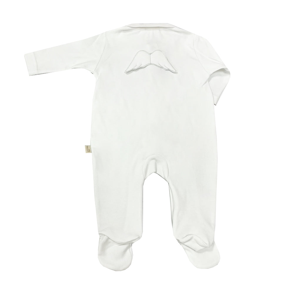 Baby Gi Cotton Wings Baby Grow White